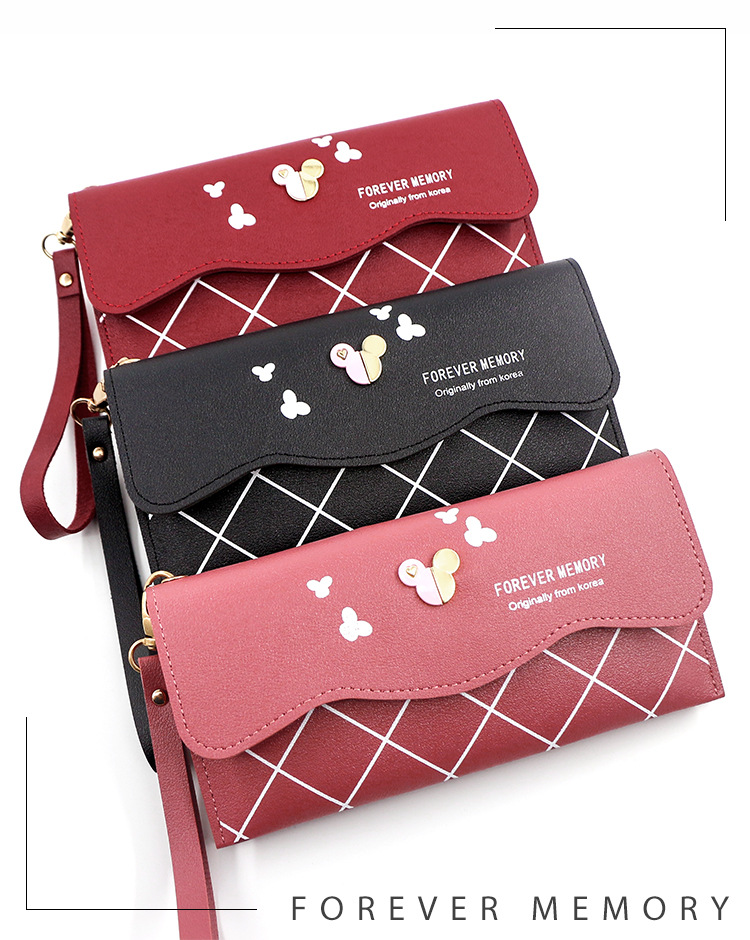 Factory Direct Supply Korean Fashion Women's Long Wallet Simple Cute Coin Purse Clutch Cartoon Card Holder
