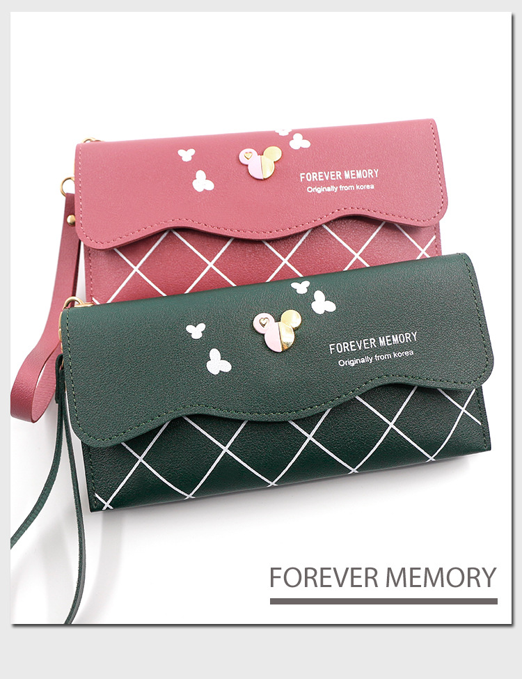 Factory Direct Supply Korean Fashion Women's Long Wallet Simple Cute Coin Purse Clutch Cartoon Card Holder