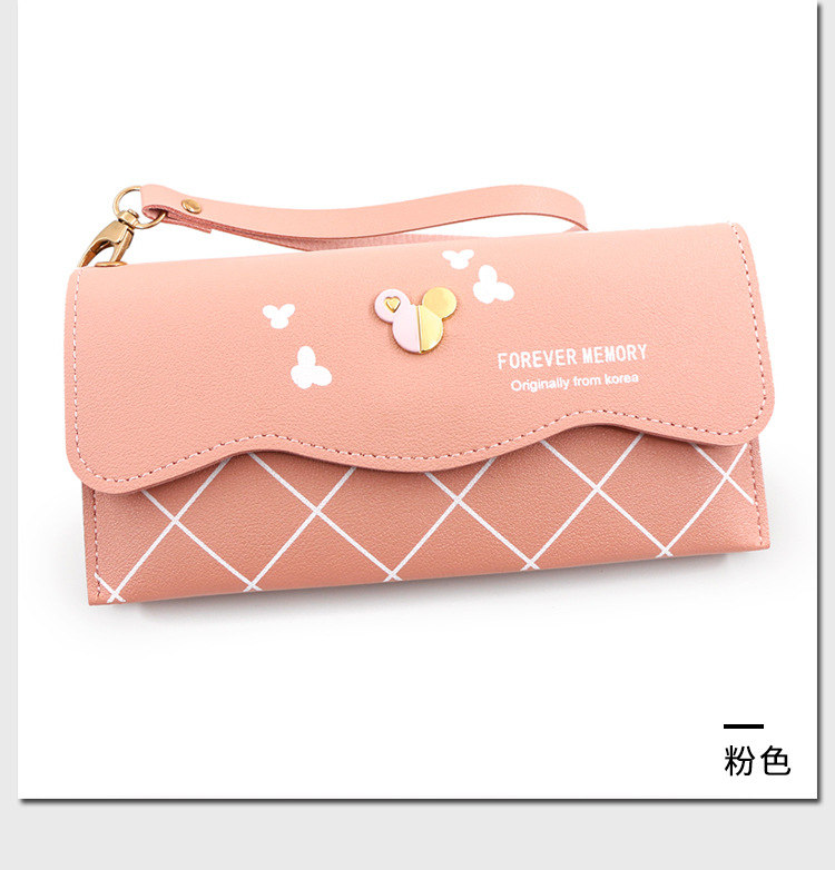 Factory Direct Supply Korean Fashion Women's Long Wallet Simple Cute Coin Purse Clutch Cartoon Card Holder
