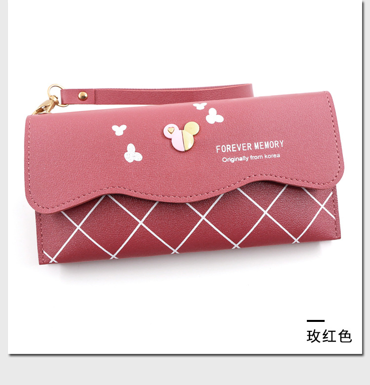 Factory Direct Supply Korean Fashion Women's Long Wallet Simple Cute Coin Purse Clutch Cartoon Card Holder