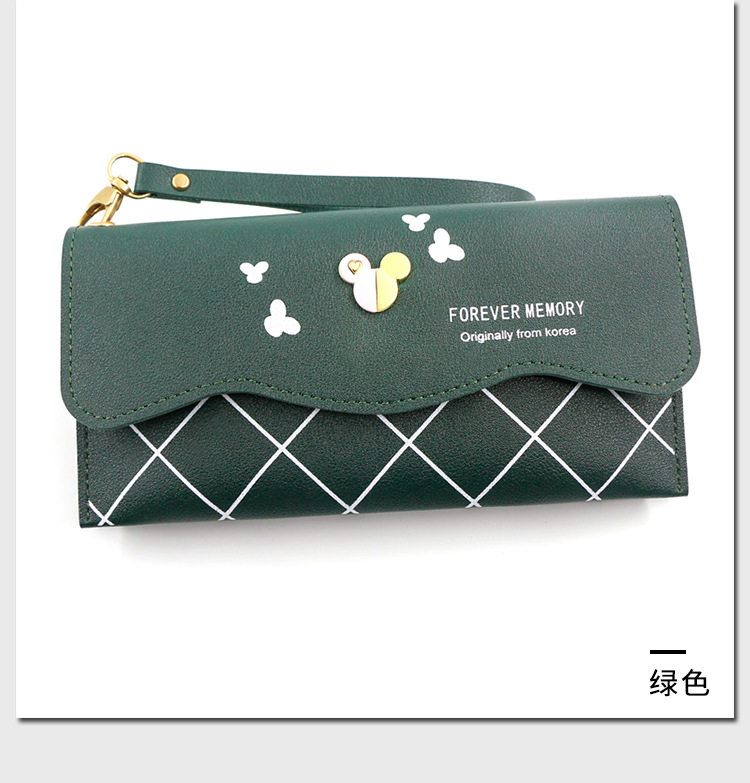 Factory Direct Supply Korean Fashion Women's Long Wallet Simple Cute Coin Purse Clutch Cartoon Card Holder