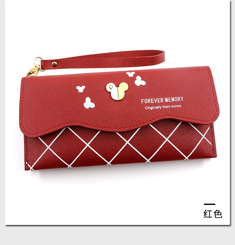 Factory Direct Supply Korean Fashion Women's Long Wallet Simple Cute Coin Purse Clutch Cartoon Card Holder