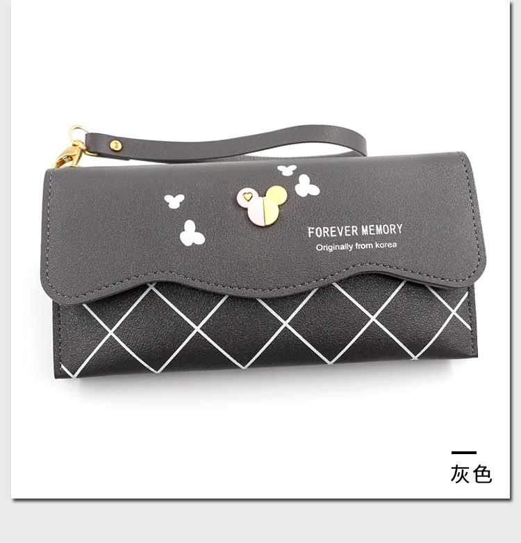 Factory Direct Supply Korean Fashion Women's Long Wallet Simple Cute Coin Purse Clutch Cartoon Card Holder