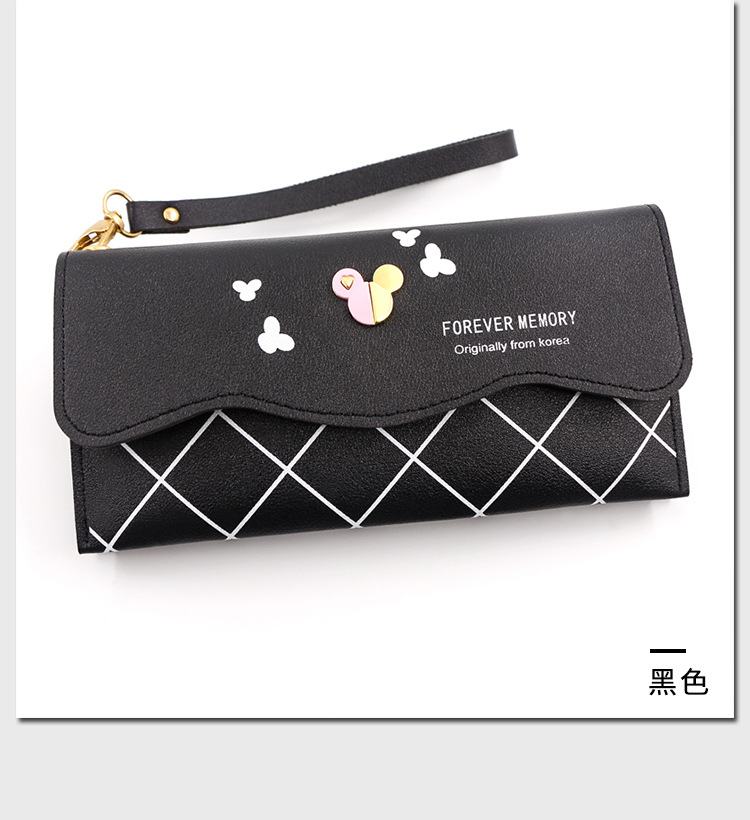 Factory Direct Supply Korean Fashion Women's Long Wallet Simple Cute Coin Purse Clutch Cartoon Card Holder