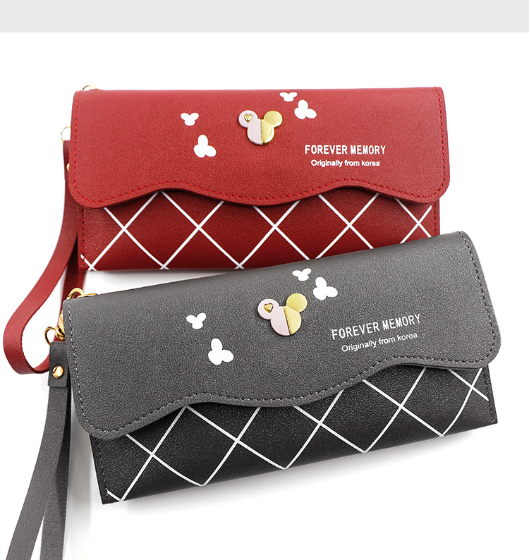 Factory Direct Supply Korean Fashion Women's Long Wallet Simple Cute Coin Purse Clutch Cartoon Card Holder