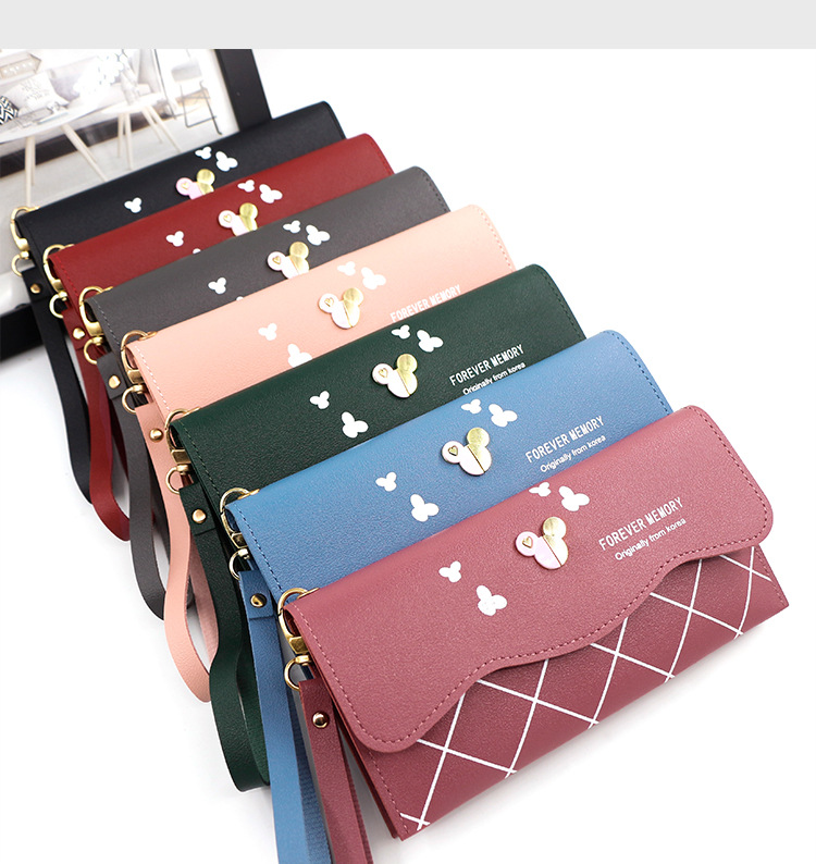 Factory Direct Supply Korean Fashion Women's Long Wallet Simple Cute Coin Purse Clutch Cartoon Card Holder
