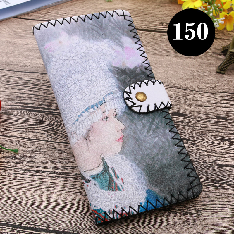  upgraded version of hand - made wallet lady leather cabinet wallet ethnic style hand - made wallet can be customized bag 