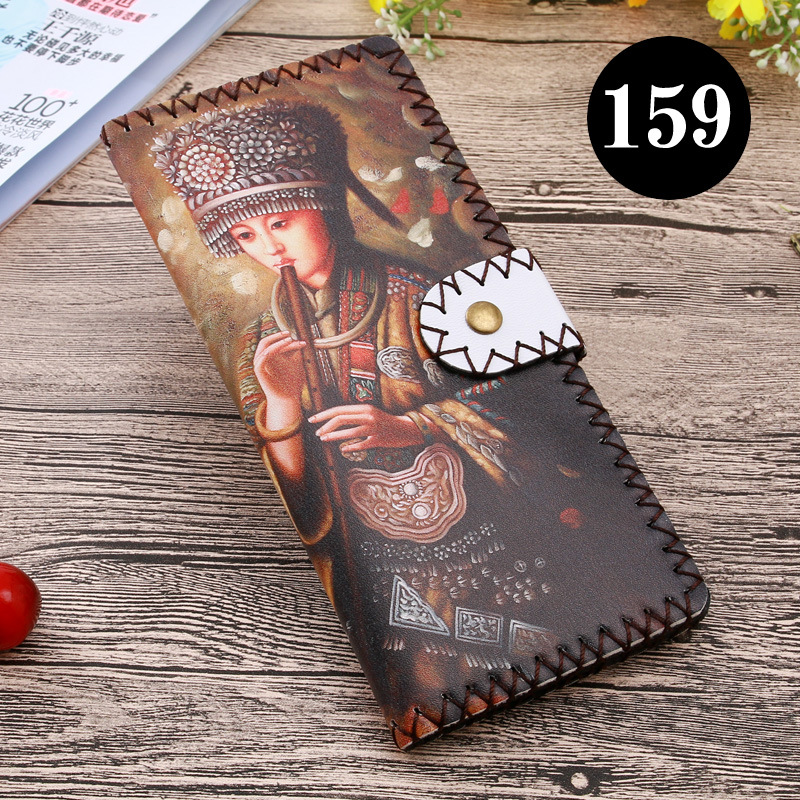  upgraded version of hand - made wallet lady leather cabinet wallet ethnic style hand - made wallet can be customized bag 