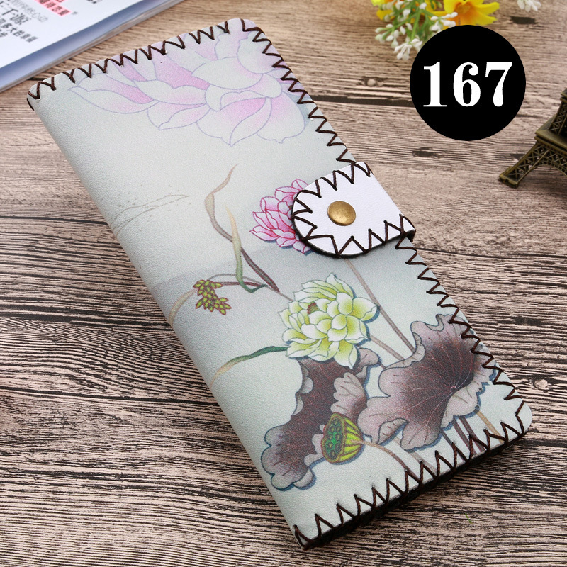  upgraded version of hand - made wallet lady leather cabinet wallet ethnic style hand - made wallet can be customized bag 