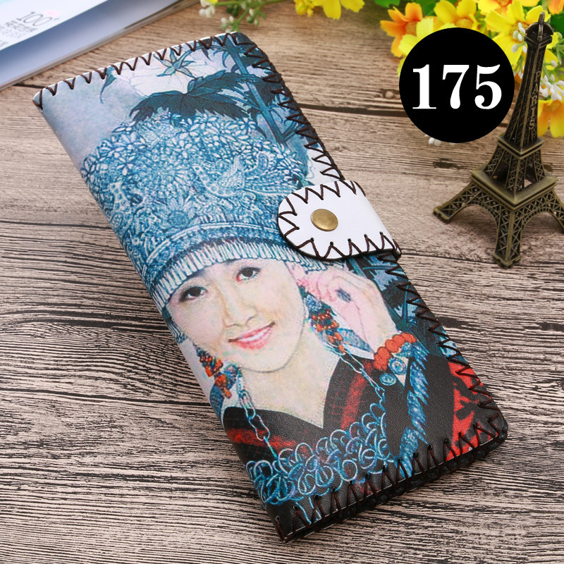  upgraded version of hand - made wallet lady leather cabinet wallet ethnic style hand - made wallet can be customized bag 
