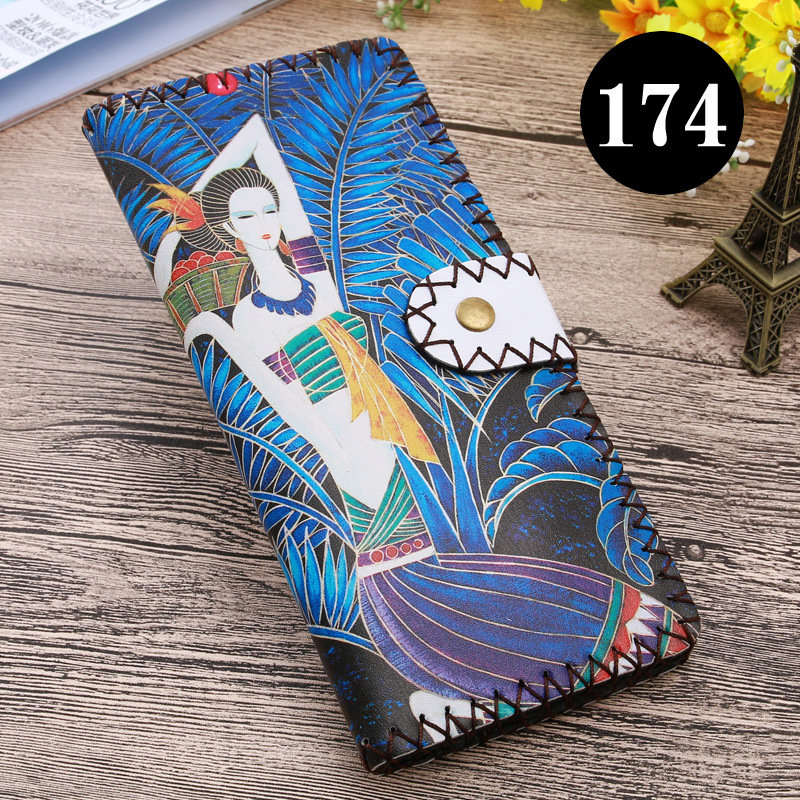  upgraded version of hand - made wallet lady leather cabinet wallet ethnic style hand - made wallet can be customized bag 