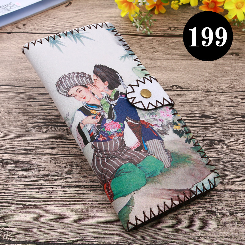  upgraded version of hand - made wallet lady leather cabinet wallet ethnic style hand - made wallet can be customized bag 