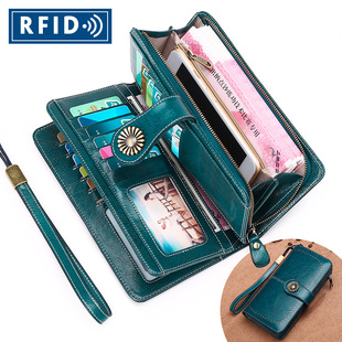 New Style Oil Wax Cowhide Women's Large Capacity Leather Wallet Long Women's Large Wallet One Product Dropshipping New Style Oil Wax Cowhide Women's Large Capacity Leather Wallet Long Women's Large Wallet One Product Dropshipping