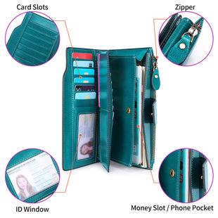 New Style Oil Wax Cowhide Women's Large Capacity Leather Wallet Long Women's Large Wallet One Product Dropshipping New Style Oil Wax Cowhide Women's Large Capacity Leather Wallet Long Women's Large Wallet One Product Dropshipping
