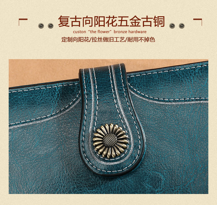 New Style Oil Wax Cowhide Women's Large Capacity Leather Wallet Long Women's Large Wallet One Product Dropshipping New Style Oil Wax Cowhide Women's Large Capacity Leather Wallet Long Women's Large Wallet One Product Dropshipping