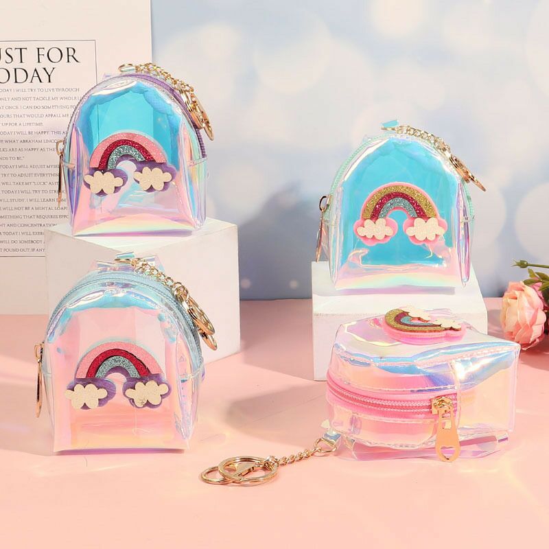 New Cartoon Cute Animal Head Promotional Gift Coin Purse Creative PU Leather Keychain Wallet Storage Bag
