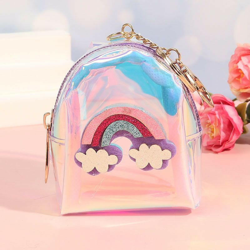 New Cartoon Cute Animal Head Promotional Gift Coin Purse Creative PU Leather Keychain Wallet Storage Bag