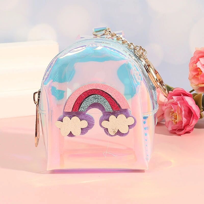 New Cartoon Cute Animal Head Promotional Gift Coin Purse Creative PU Leather Keychain Wallet Storage Bag
