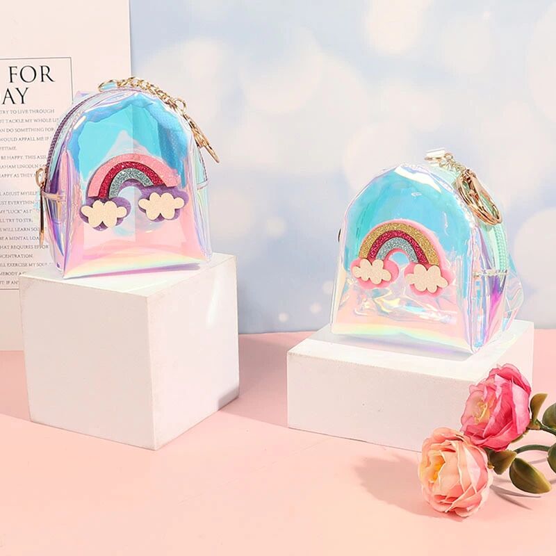 New Cartoon Cute Animal Head Promotional Gift Coin Purse Creative PU Leather Keychain Wallet Storage Bag