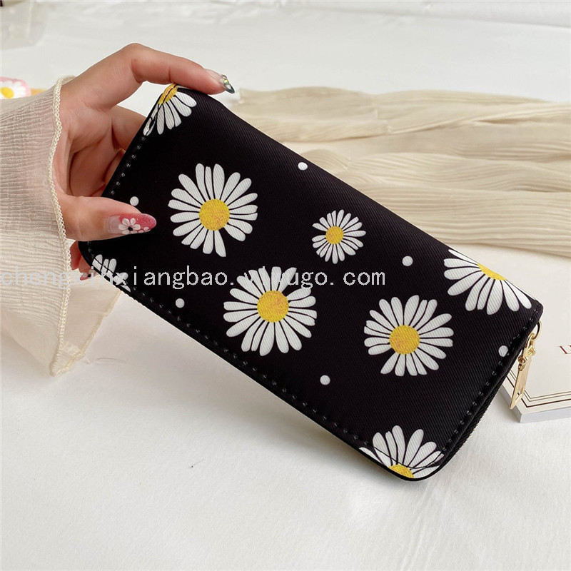 Bag Single Pull Bag Wallet Female Trendy Women&#039;s Bags Little Daisy Money Zipper Handbag Fashion Foreign Trade Pu Wallet