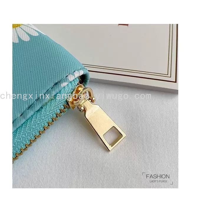 Bag Single Pull Bag Wallet Female Trendy Women's Bags Little Daisy Money Zipper Handbag Fashion Foreign Trade Pu Wallet