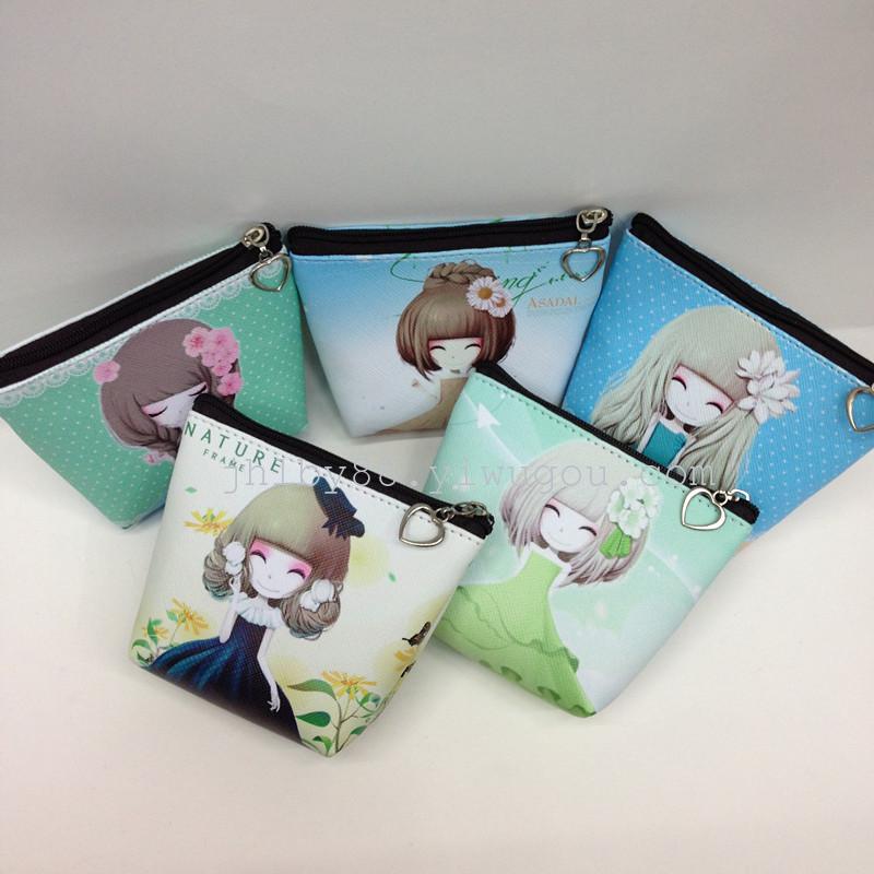 Manufacturers wholesale all kinds of creative PU PVC digital positioning printing beauty pattern zero wallet
