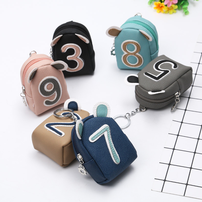 Digital creativity zipper wallet girls cartoon short key bag personality bag fashion accessories