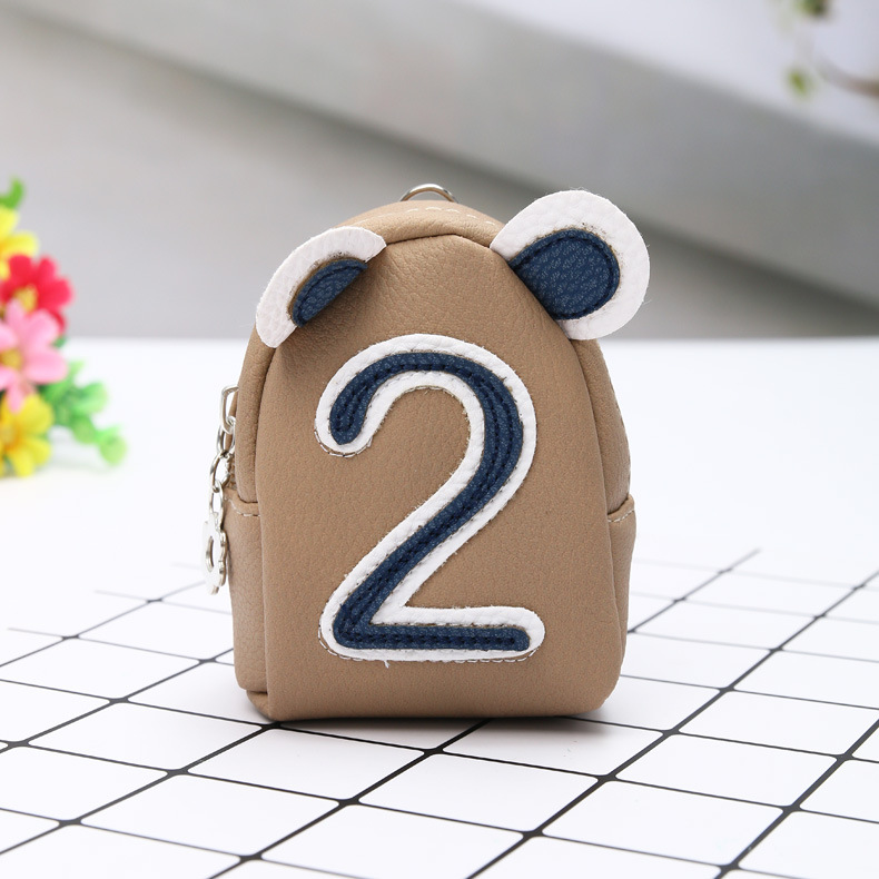 Digital creativity zipper wallet girls cartoon short key bag personality bag fashion accessories
