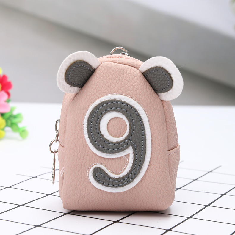 Digital creativity zipper wallet girls cartoon short key bag personality bag fashion accessories
