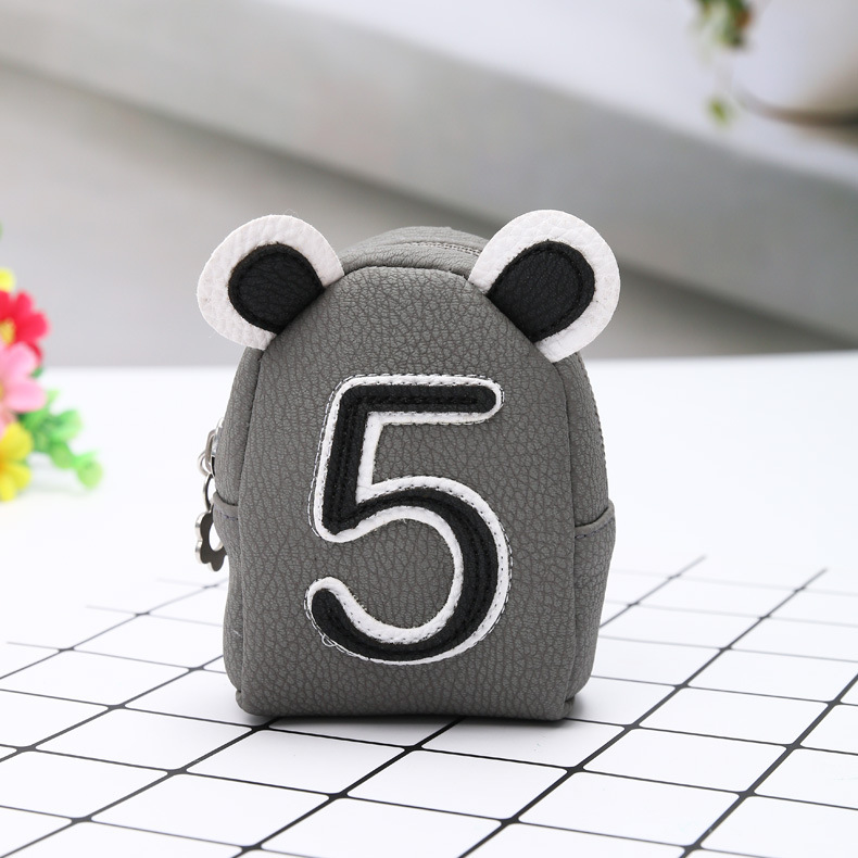 Digital creativity zipper wallet girls cartoon short key bag personality bag fashion accessories