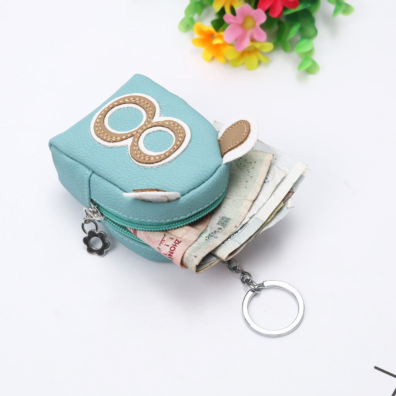 Digital creativity zipper wallet girls cartoon short key bag personality bag fashion accessories