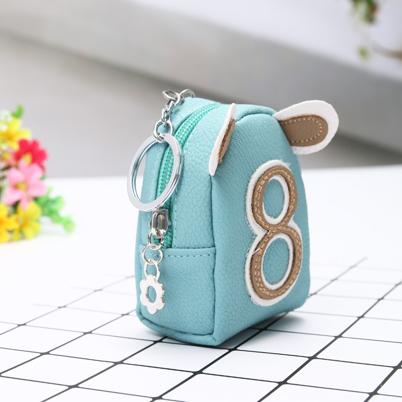 Digital creativity zipper wallet girls cartoon short key bag personality bag fashion accessories