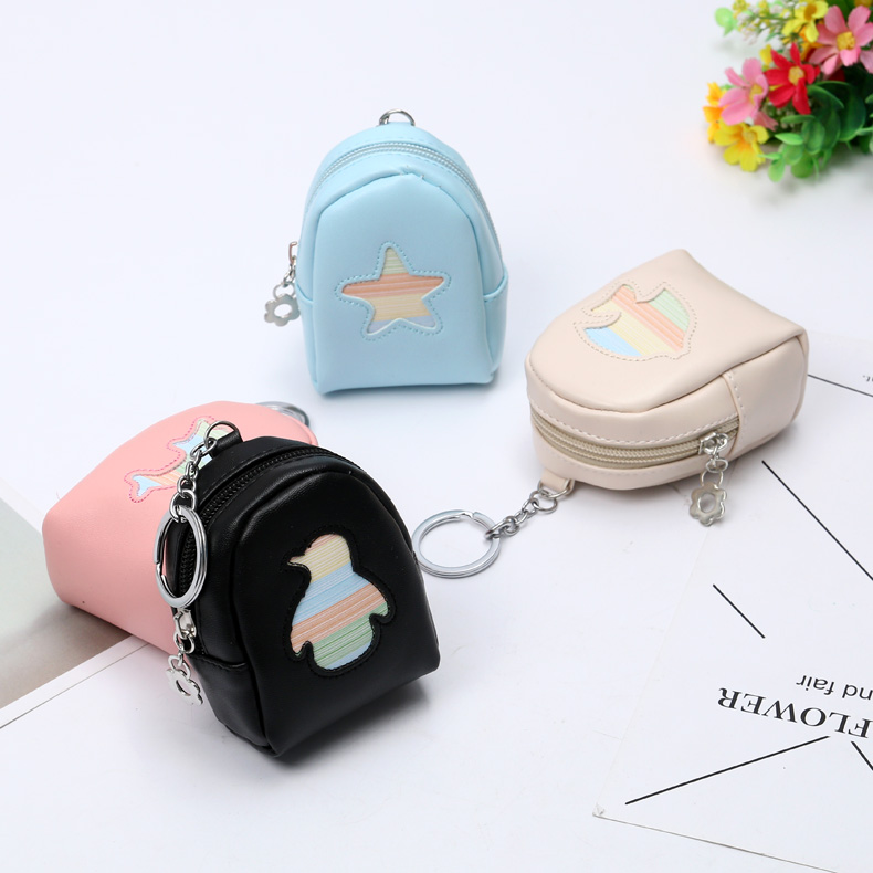 Digital creativity zipper wallet girls cartoon short key bag personality bag fashion accessories
