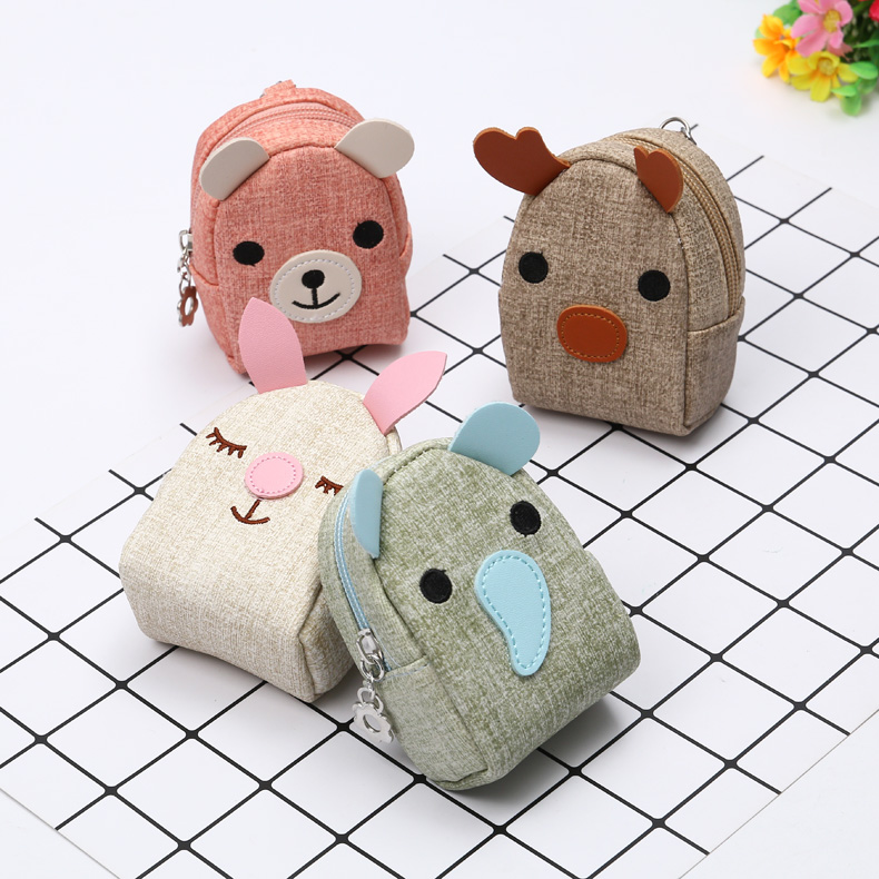 Digital creativity zipper wallet girls cartoon short key bag personality bag fashion accessories