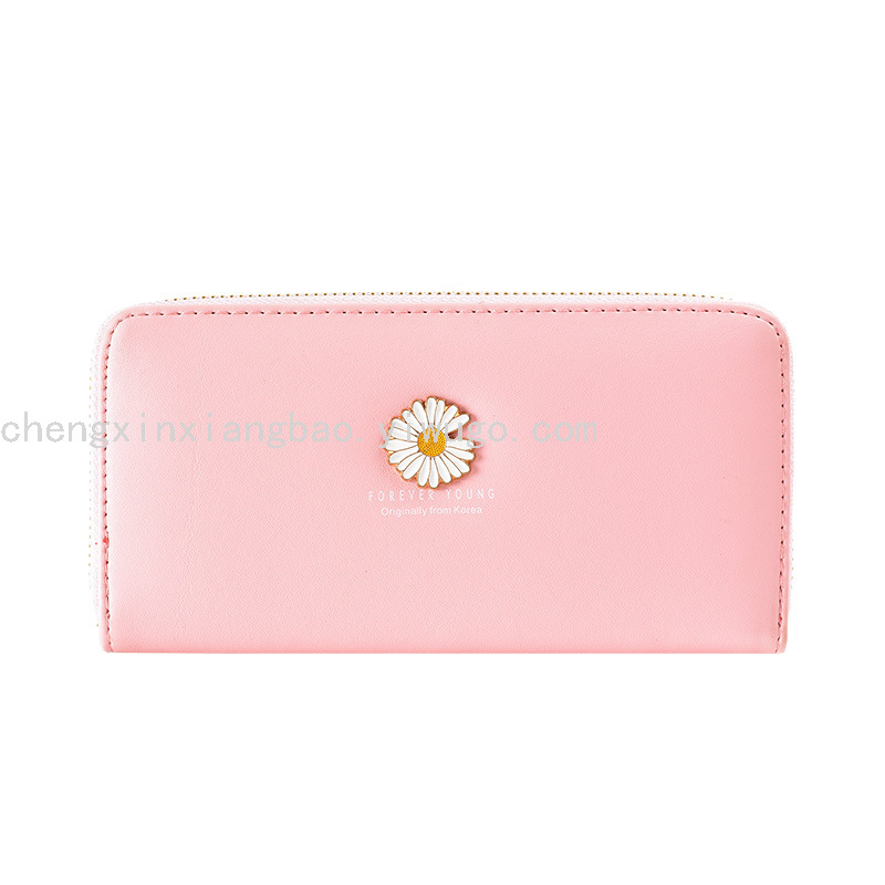 Wallet Single-Pull Bag Women&#039;s Wallet Fashion Women&#039;s Bag Daisy Clutch Multifunctional Mobile Phone Bag Women&#039;s Pu