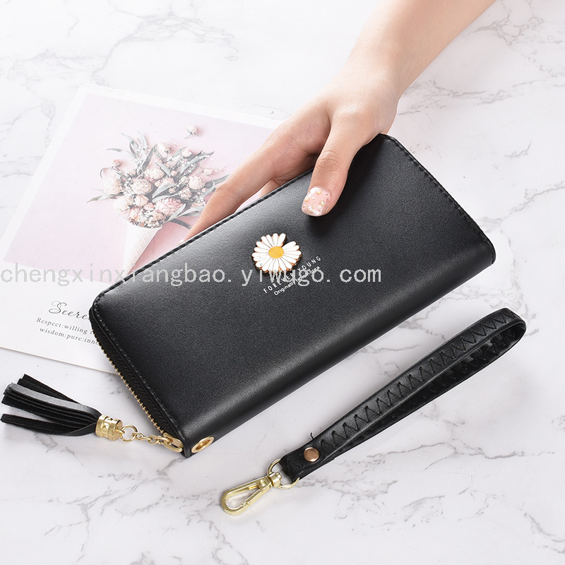 Wallet Single-Pull Bag Women&#039;s Wallet Fashion Women&#039;s Bag Daisy Clutch Multifunctional Mobile Phone Bag Women&#039;s Pu