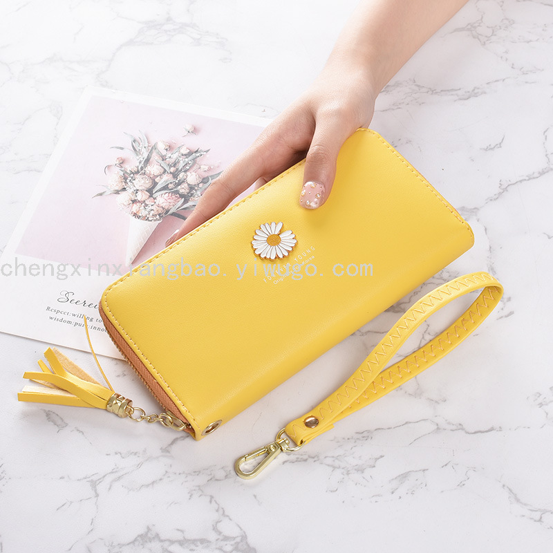 Wallet Single-Pull Bag Women's Wallet Fashion Women's Bag Daisy Clutch Multifunctional Mobile Phone Bag Women's Pu