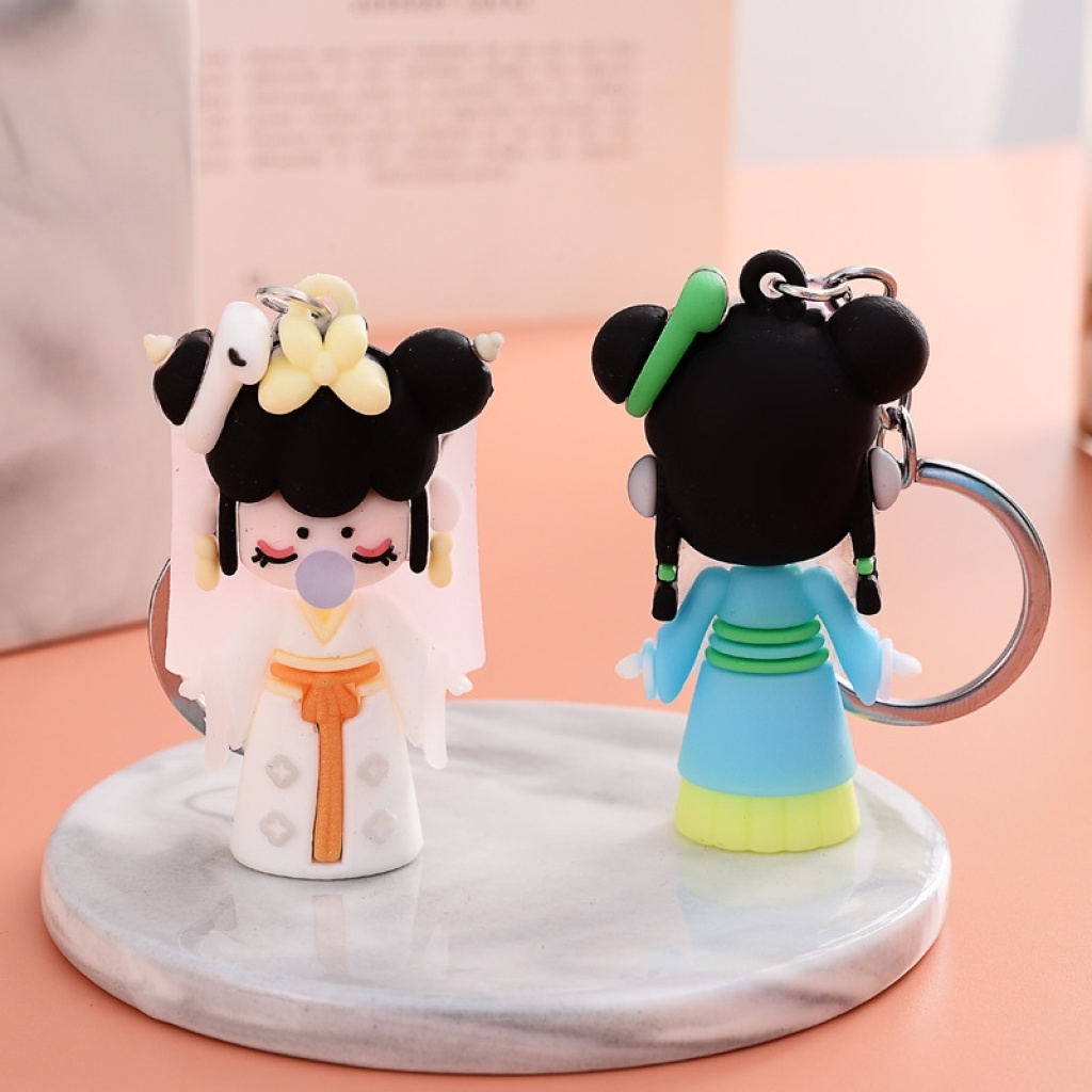 2021 New Cartoon Anime Cute Pendant Creative PVC Flexible Glue Keychain Indoor Decoration Schoolbag Pendant