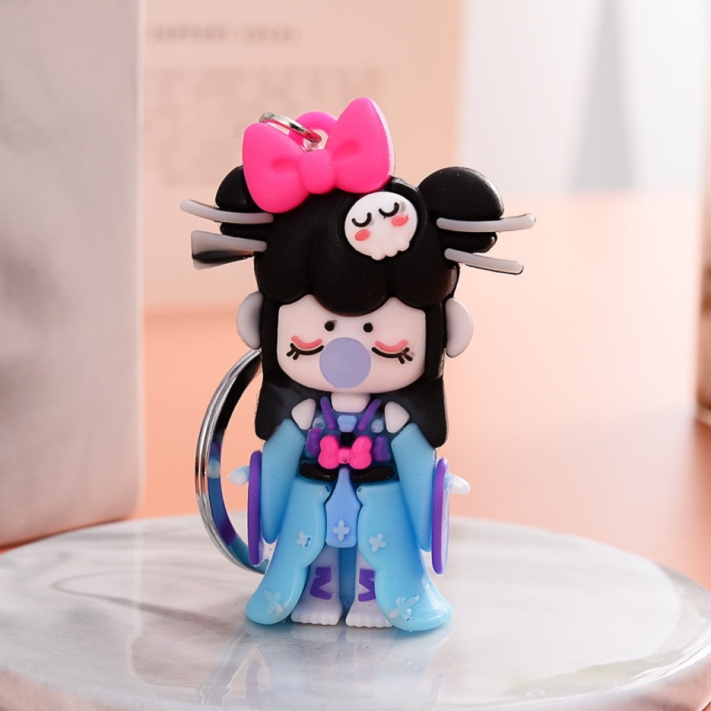 2021 New Cartoon Anime Cute Pendant Creative PVC Flexible Glue Keychain Indoor Decoration Schoolbag Pendant