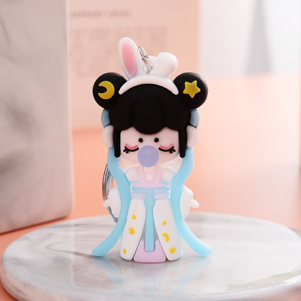 2021 New Cartoon Anime Cute Pendant Creative PVC Flexible Glue Keychain Indoor Decoration Schoolbag Pendant