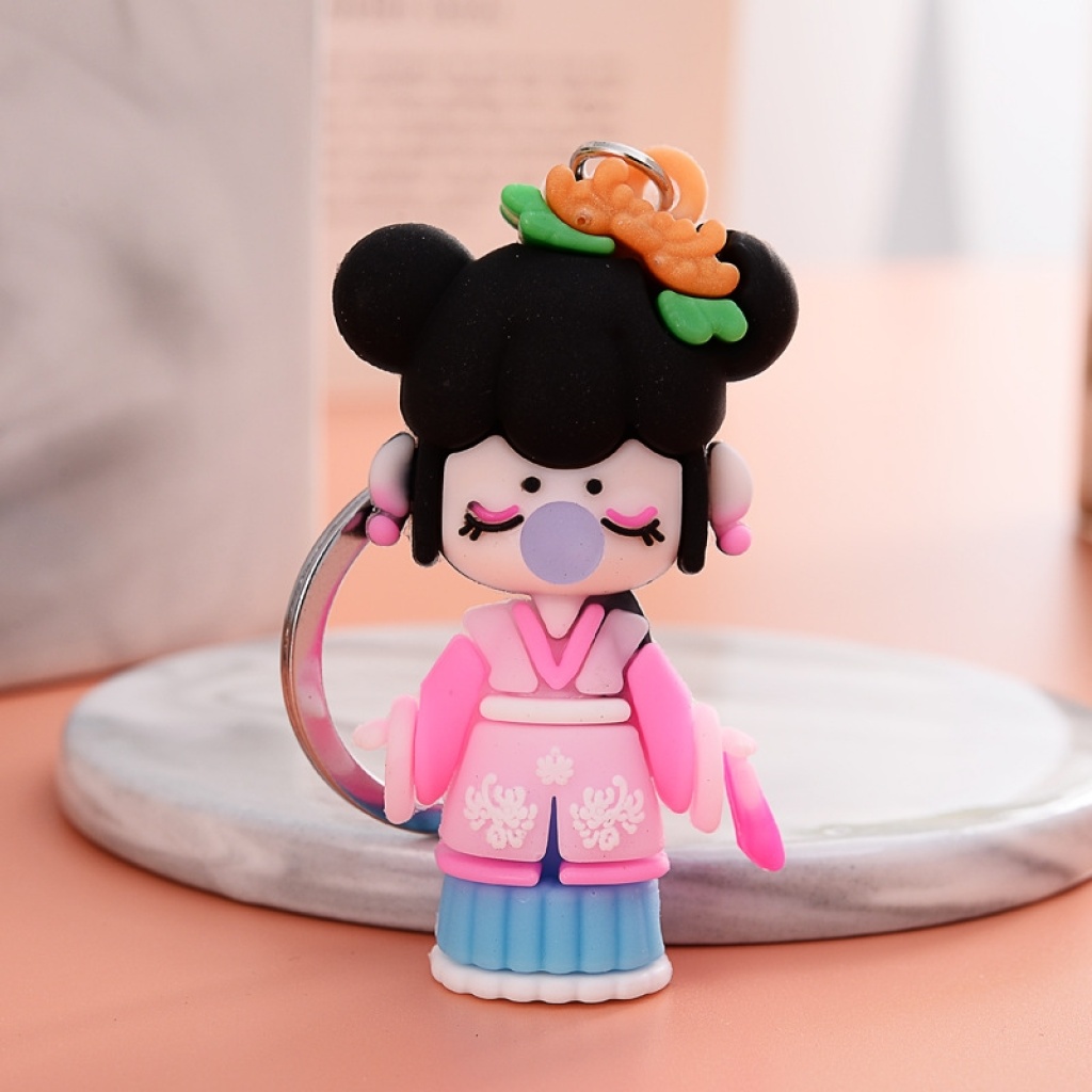 2021 New Cartoon Anime Cute Pendant Creative PVC Flexible Glue Keychain Indoor Decoration Schoolbag Pendant