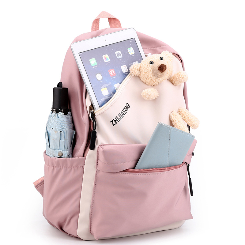 New Backpack Casual Sports Backpack Ins Trendy Junior High School Student Schoolbag Female Korean Cute Bear Large Capacity