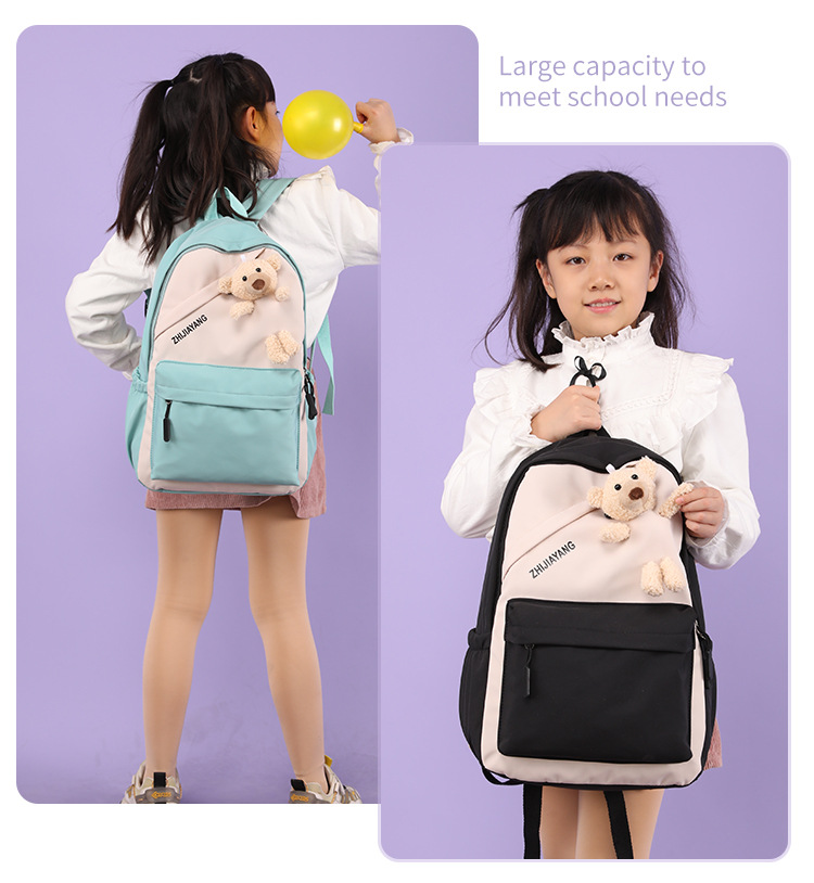 New Backpack Casual Sports Backpack Ins Trendy Junior High School Student Schoolbag Female Korean Cute Bear Large Capacity