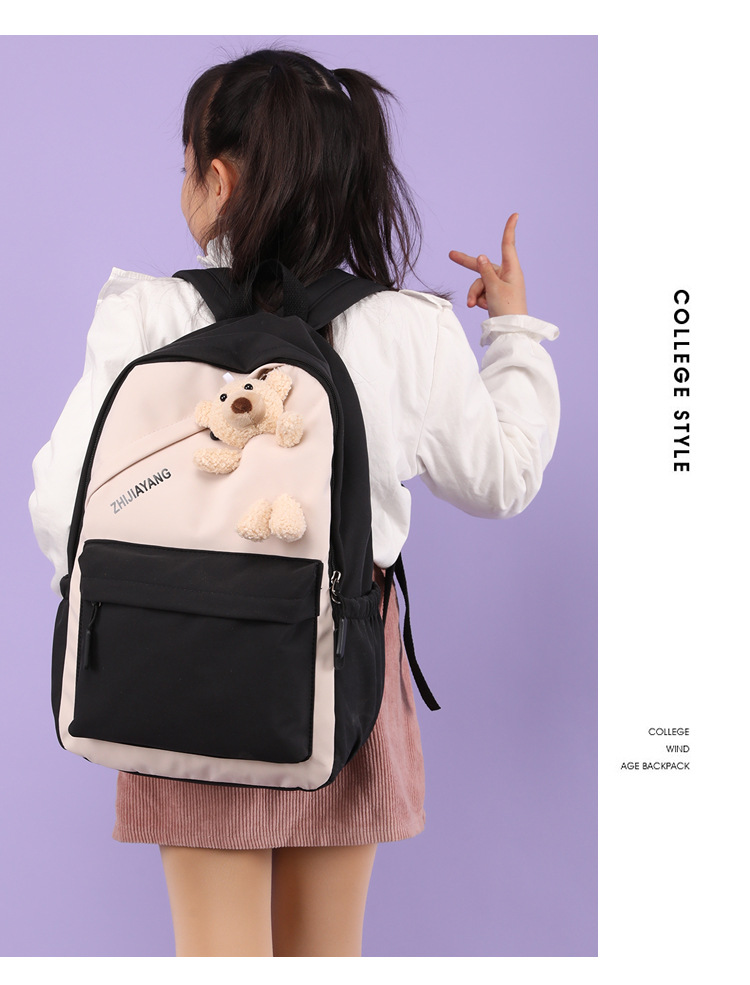 New Backpack Casual Sports Backpack Ins Trendy Junior High School Student Schoolbag Female Korean Cute Bear Large Capacity