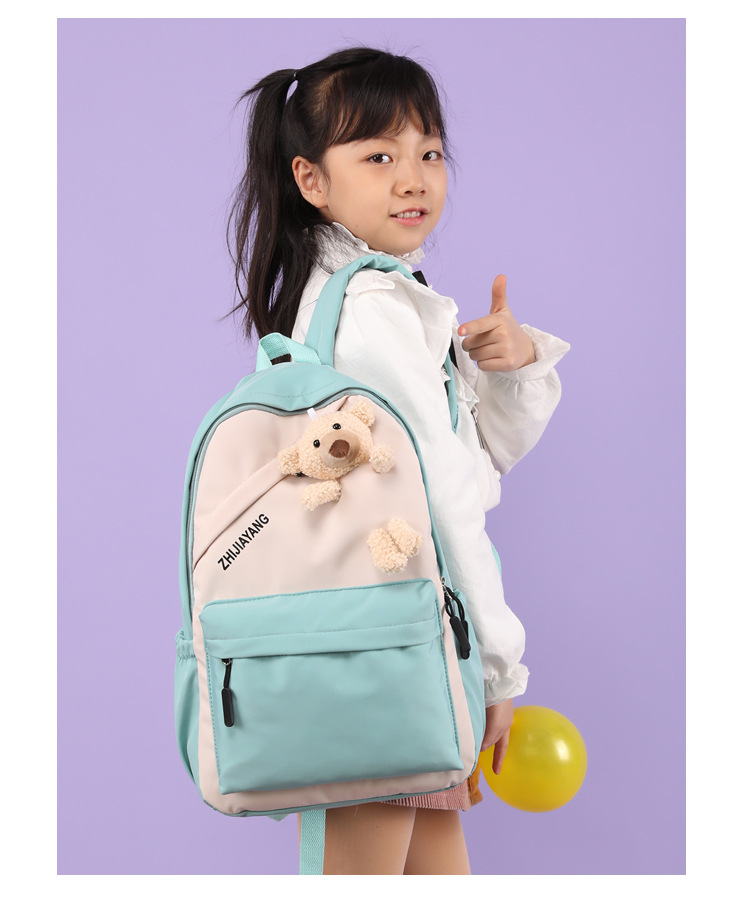New Backpack Casual Sports Backpack Ins Trendy Junior High School Student Schoolbag Female Korean Cute Bear Large Capacity
