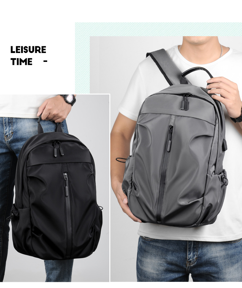 Printed Logo Outdoor Backpack Oxford Cloth Backpack Computer Bag Men's Business Casual Student Schoolbag Travel Bag