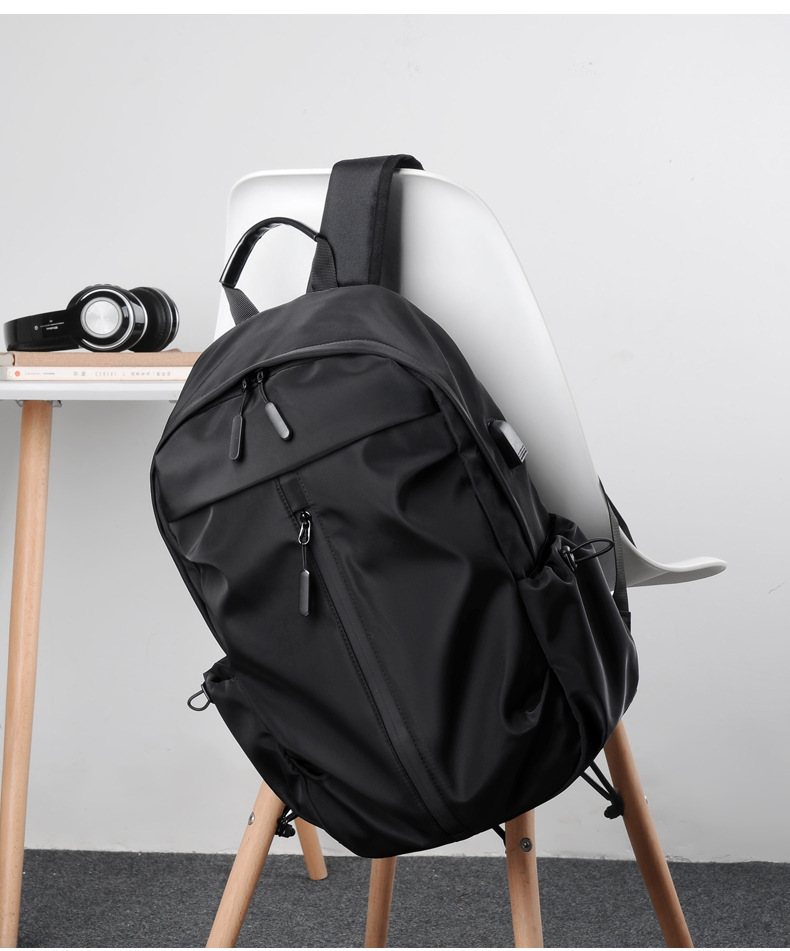 Printed Logo Outdoor Backpack Oxford Cloth Backpack Computer Bag Men's Business Casual Student Schoolbag Travel Bag