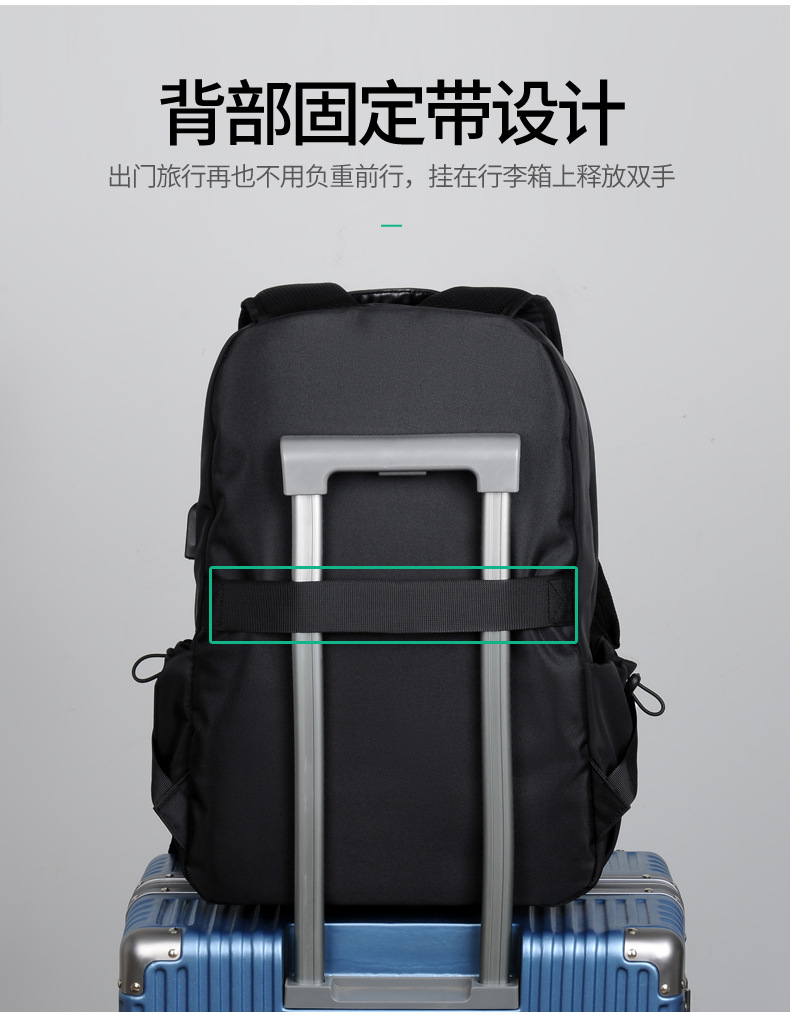 Printed Logo Outdoor Backpack Oxford Cloth Backpack Computer Bag Men's Business Casual Student Schoolbag Travel Bag
