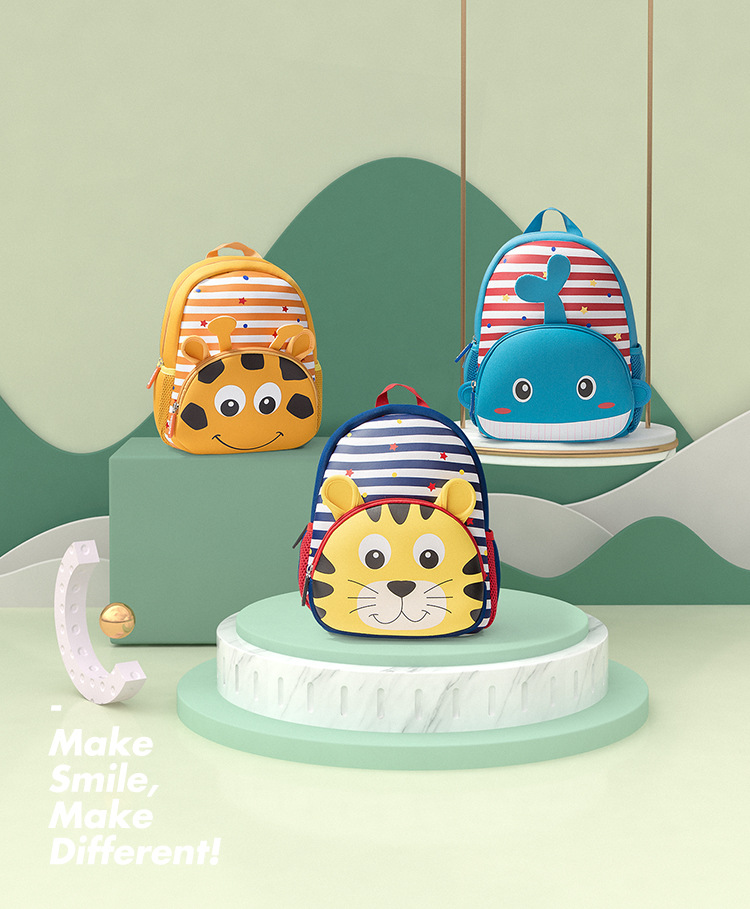 New Student Animal Cartoon Schoolbag Children Neoprene Kindergarten Backpack Custom Processing Printing New Student Animal Cartoon Schoolbag Children Neoprene Kindergarten Backpack Custom Processing Printing