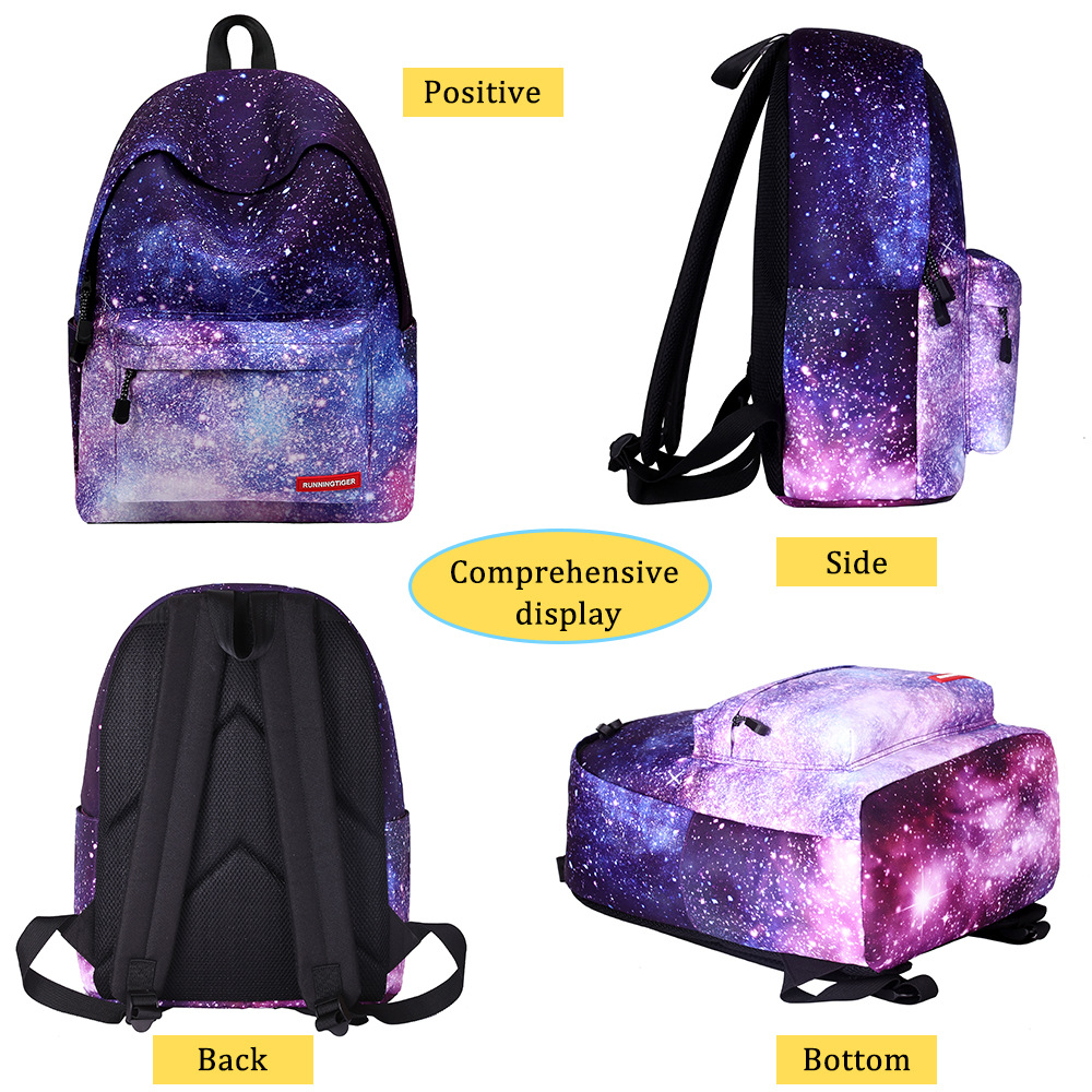 Three-Piece Set 2021 Starry Sky Backpack Student Schoolbag Female Lunch Bag Backpack Amazon Three-Piece Set 2021 Starry Sky Backpack Student Schoolbag Female Lunch Bag Backpack Amazon